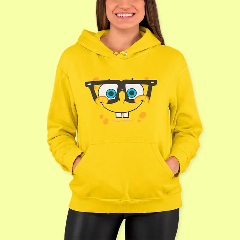 Polerón Estampado Personalizado de Bob Esponja Amarillo Cara